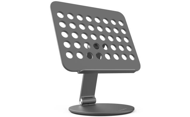 STOYOBE HF-V Desktop Folding Tablet Stand Aluminum Alloy 360-Degree Rotating Holder for iPad - Space Gray